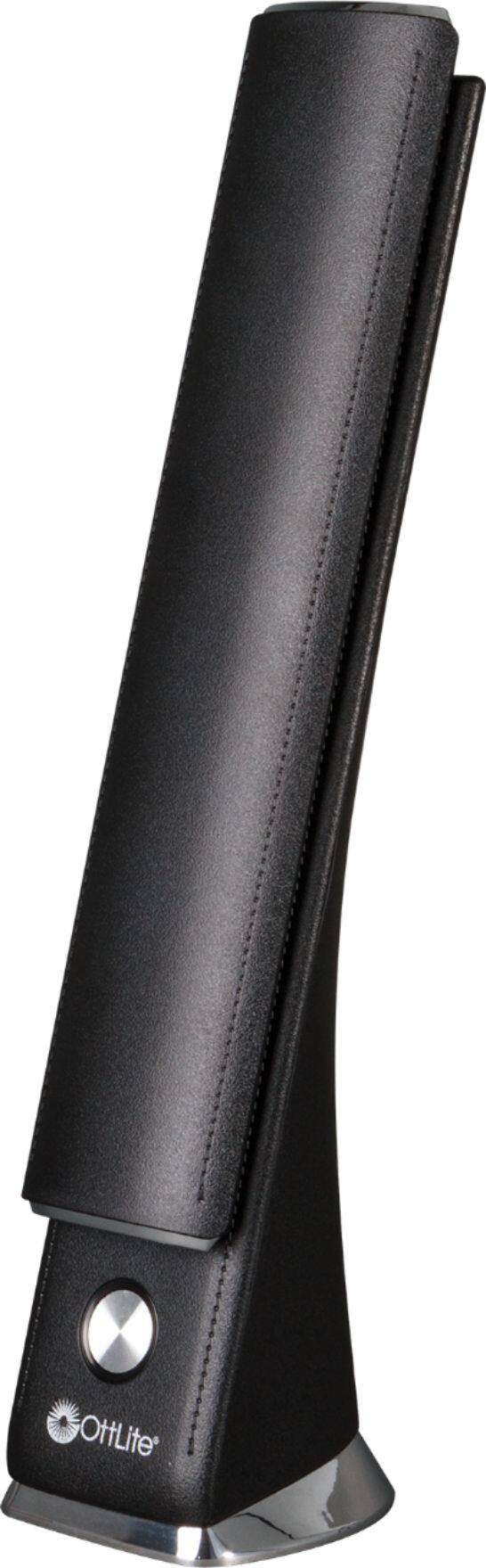 Alt View 12. OttLite - Rise LED Desk Lamp w/ LCD Smart Display, USB Charging Port, 3 Brightness Settings, 3 Color Temperatures & Foldable Shade - Black.