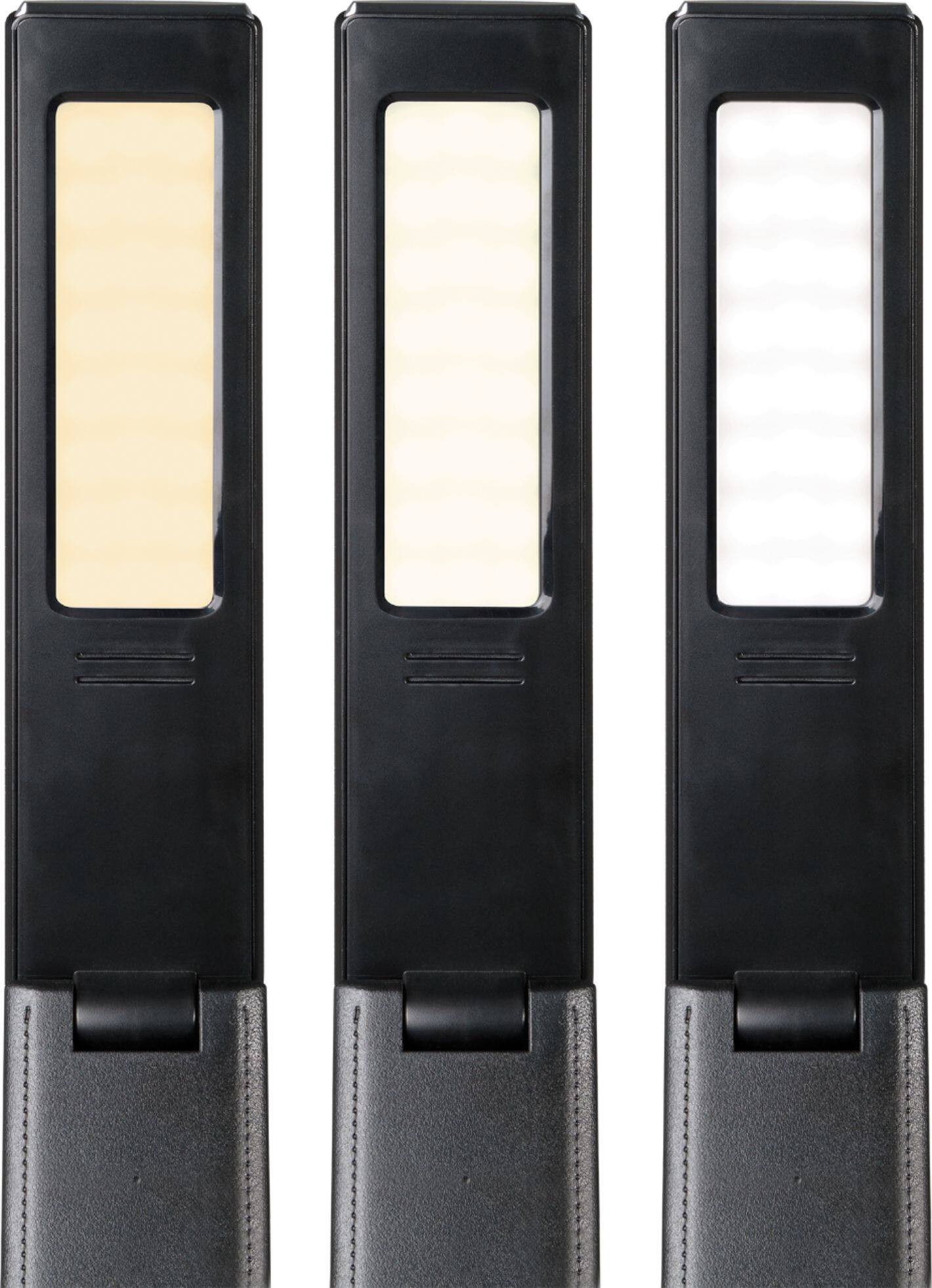 Alt View 20. OttLite - Rise LED Desk Lamp w/ LCD Smart Display, USB Charging Port, 3 Brightness Settings, 3 Color Temperatures & Foldable Shade - Black.