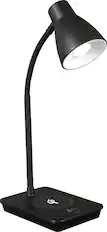 Angle. OttLite - Infuse Adjustable LED Desk Lamp with Qi Charging, Three Brightness Settings, & Clear Sun Technology - Black.