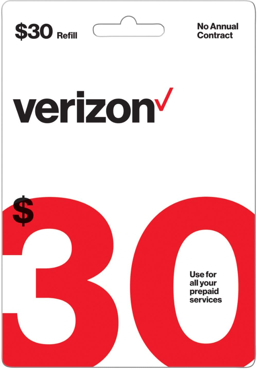 Front. Verizon - $30 Verizon Prepaid Card.