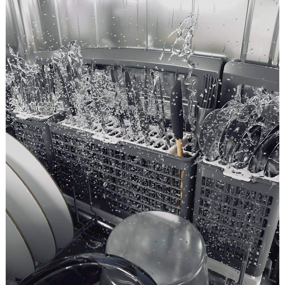 Alt View 13. Café - Top Control Built-In Dishwasher with Stainless Steel Tub, 3rd Rack, 39dBA, Customizable - Matte White.