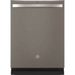 GE - Top Control Built-In Dishwasher with Stainless Steel Tub, 3rd Rack, 46dBA - Slate - Front_Standard
