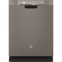 GE - Front Control Built-In Dishwasher with Stainless Steel Tub, 48 dBA - Slate - Front_Zoom