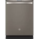 GE - Profile Series Top Control Built-In Dishwasher with Stainless Steel Tub, 3rd Rack, 45dBA - Slate - Front_Standard