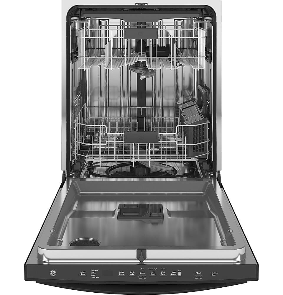 Alt View 12. GE - Top Control Built-In Dishwasher with Stainless Steel Tub, 3rd Rack, 46dBA - Black.