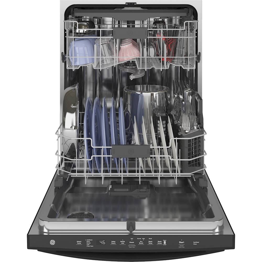 Alt View 13. GE - Top Control Built-In Dishwasher with Stainless Steel Tub, 3rd Rack, 46dBA - Black.