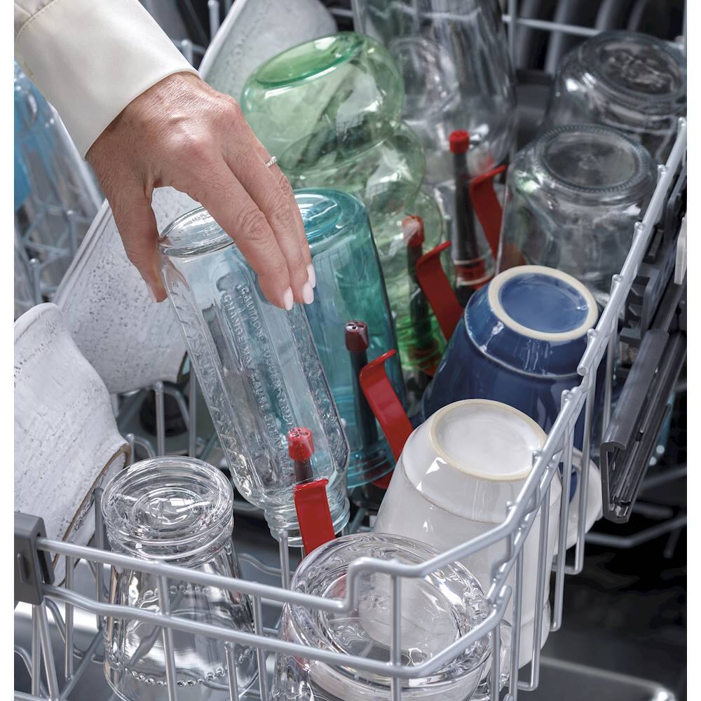 Alt View 16. GE - Top Control Built-In Dishwasher with Stainless Steel Tub, 3rd Rack, 46dBA - Black.