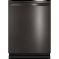 GE Profile - Top Control Built-In Dishwasher with Stainless Steel Tub, 3rd Rack, 45dBA - Black stainless steel - Front_Zoom