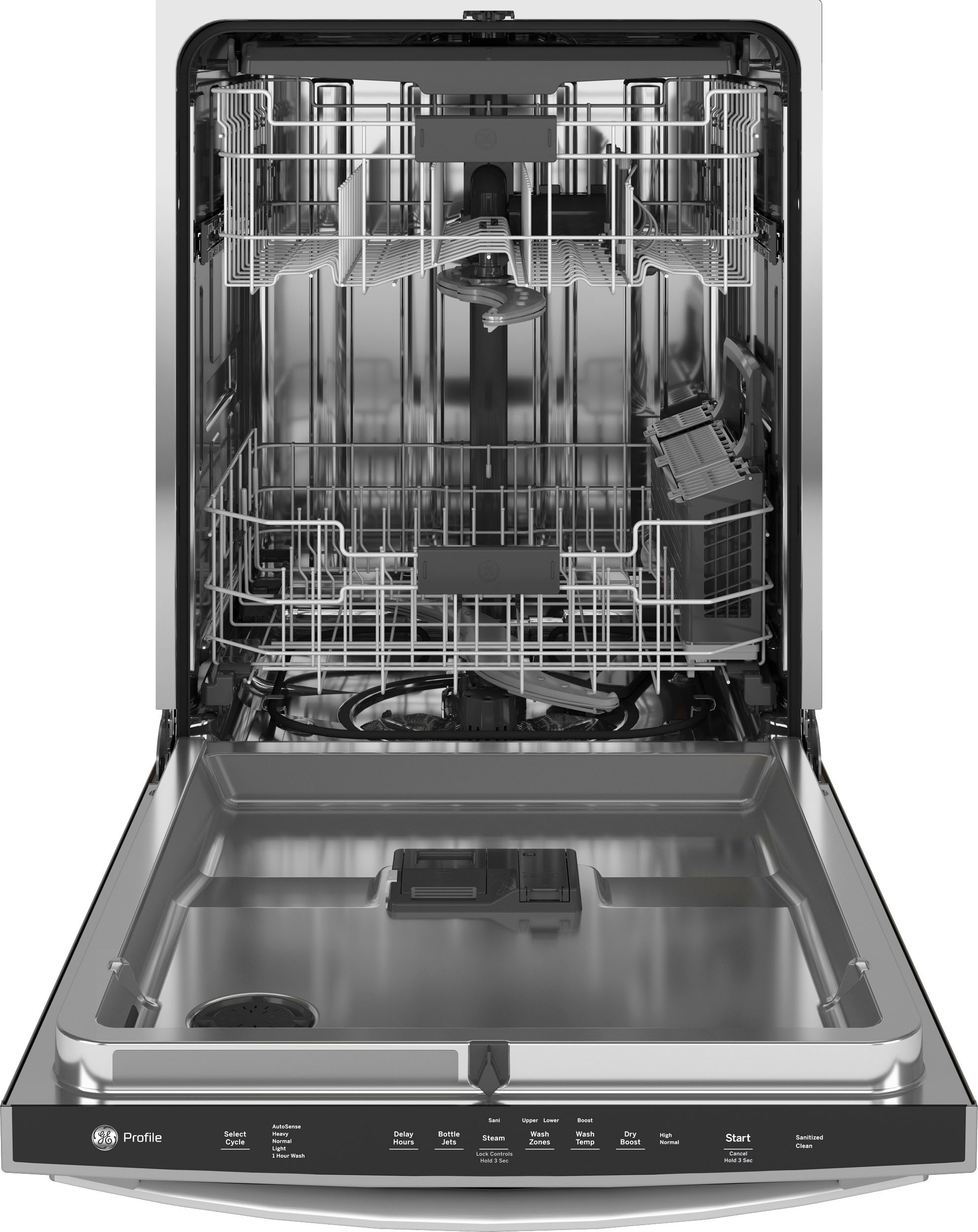 GE Profile Hidden Control Built-In Dishwasher with Stainless Steel 
