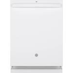 GE - Top Control Built-In Dishwasher with Stainless Steel Tub, 48dBA - White - Front_Standard