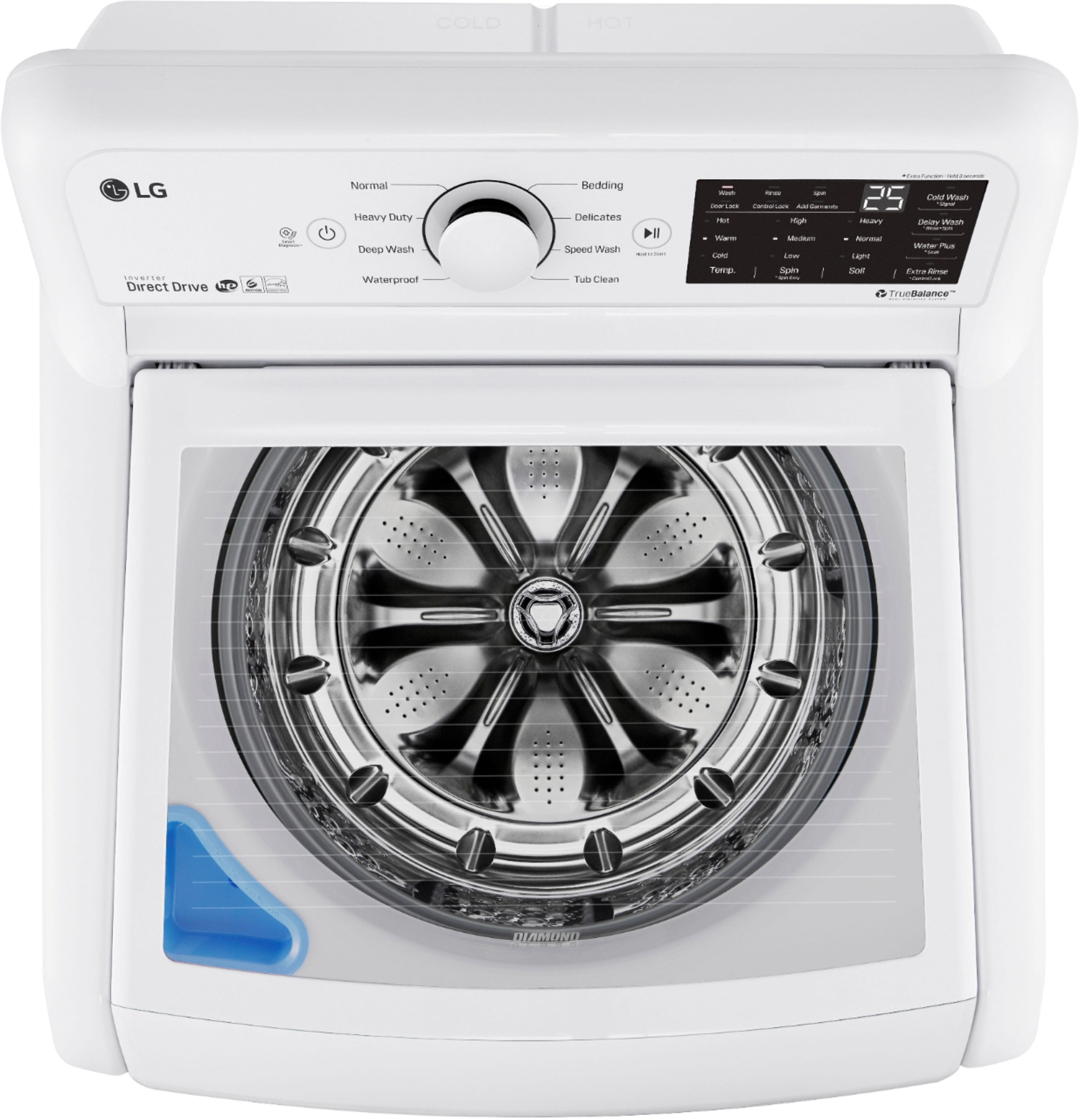 Alt View 17. LG - 4.5 Cu. Ft. High-Efficiency Top Load Washer with TurboDrum Technology - White.