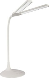 OttLite - Pivot Dual Pivoting Shade LED Desk Lamp w/ 3 Brightness Settings, 3 Color Temperatures and Built-in 40 Minute Timer - White - Angle_Zoom