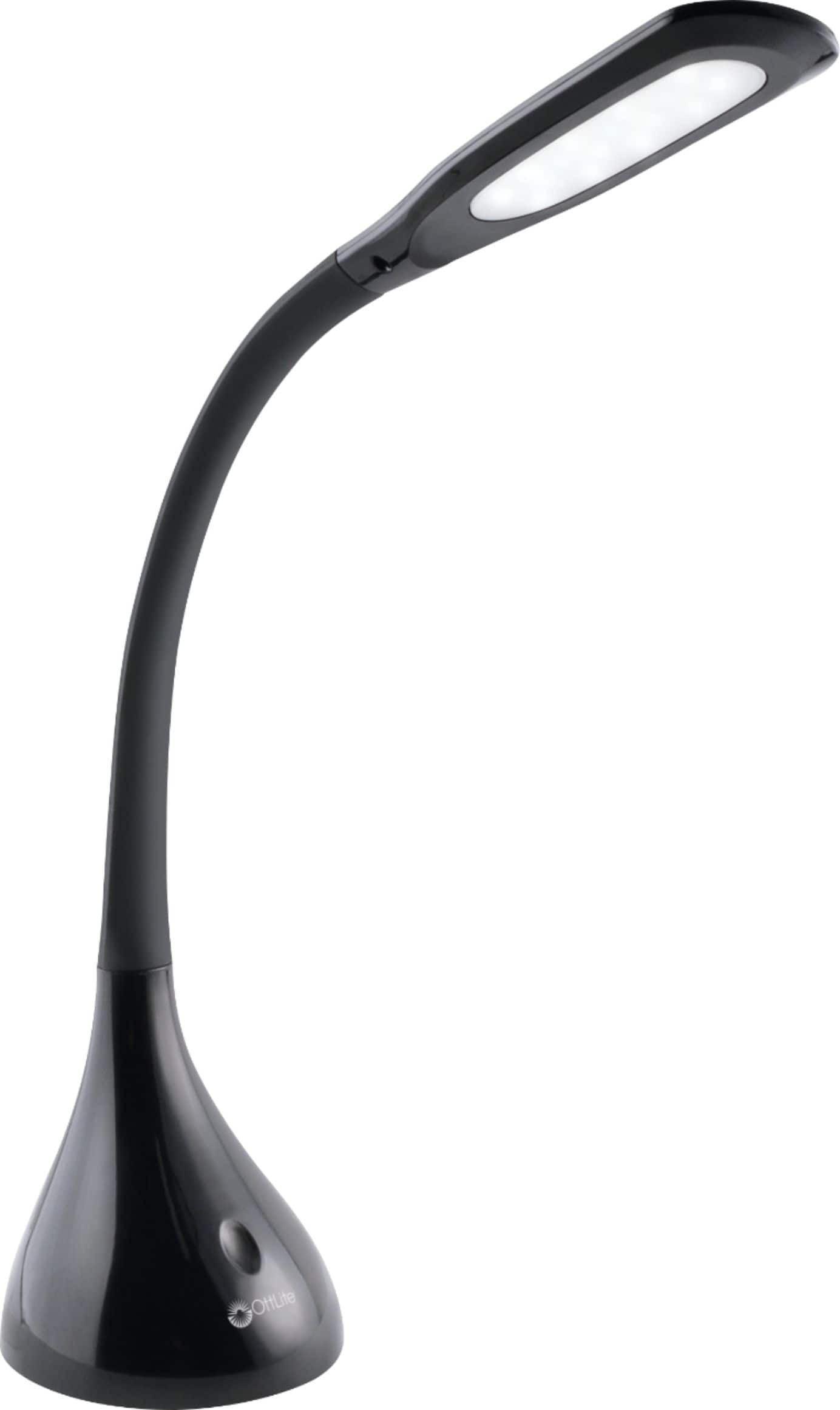 Angle. OttLite - Creative Curves LED Desk Lamp with Four Brightness Settings, Adjustable Height and Clear Sun Technology - Black.