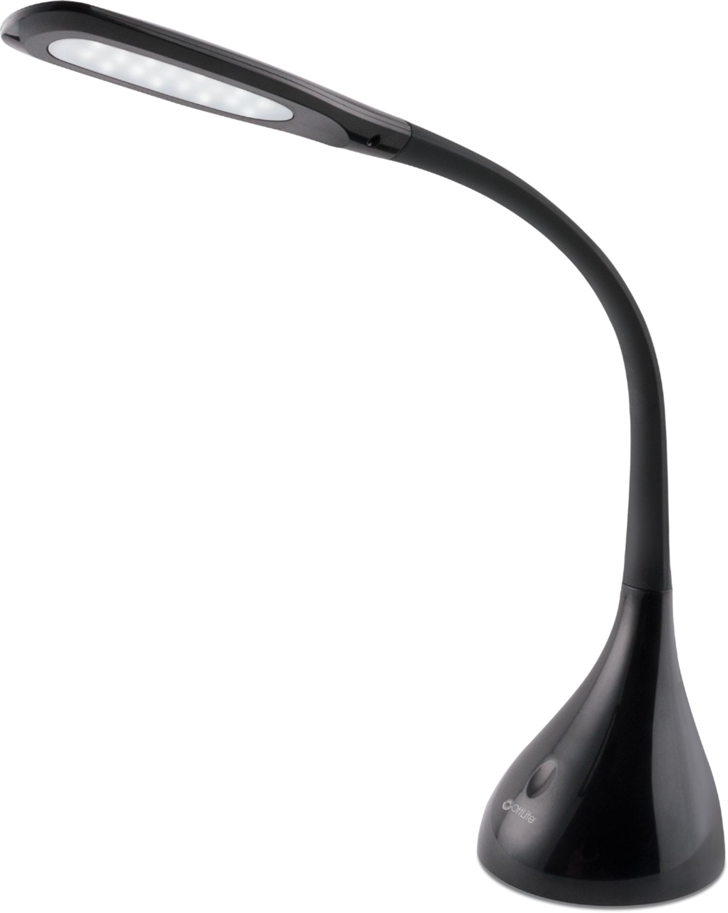 OttLite - Creative Curves LED Desk Lamp with Four Brightness Settings,  Adjustable Height and Clear Sun Technology - Black