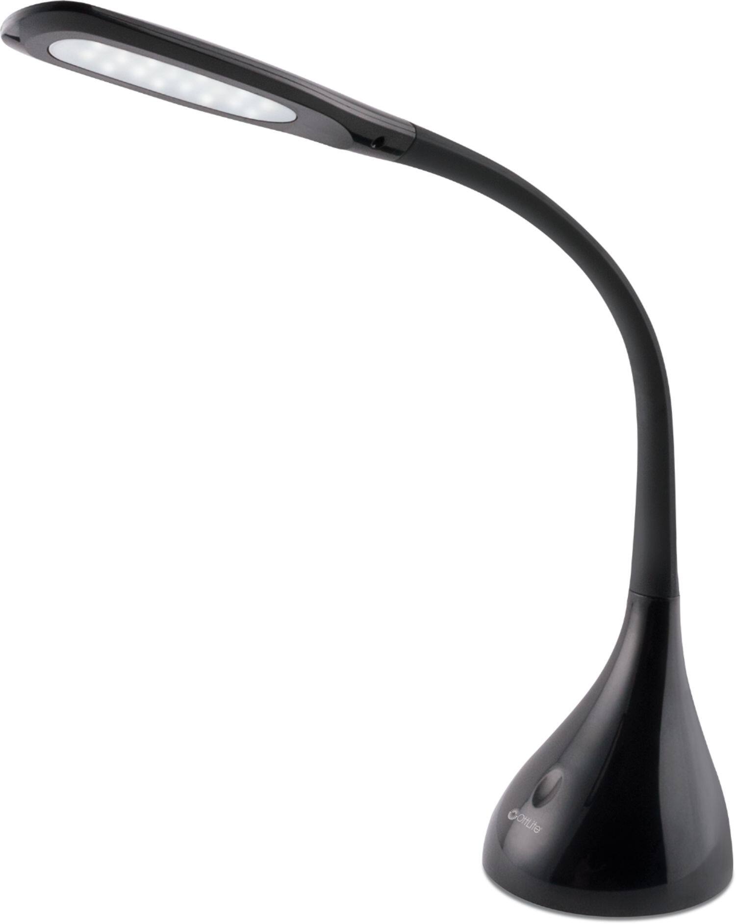 Left. OttLite - Creative Curves LED Desk Lamp with Four Brightness Settings, Adjustable Height and Clear Sun Technology - Black.
