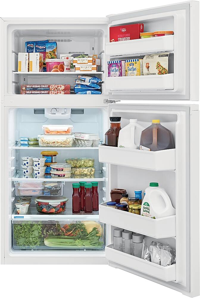 Alt View 3. Frigidaire - 13.9 Cu. Ft. Top-Freezer Refrigerator - White.