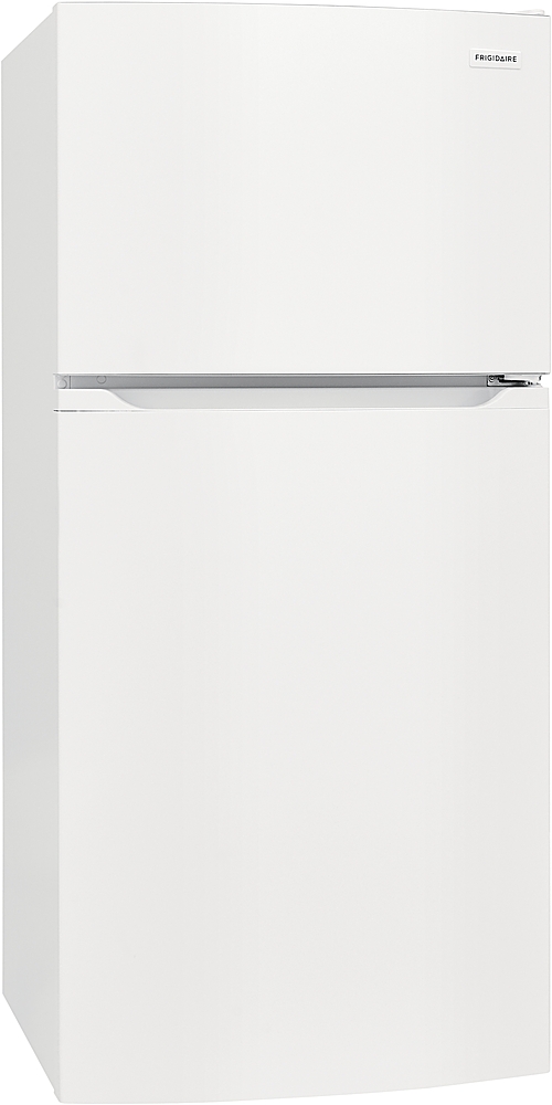 Left View: Frigidaire - 13.9 Cu. Ft. Top-Freezer Refrigerator - White