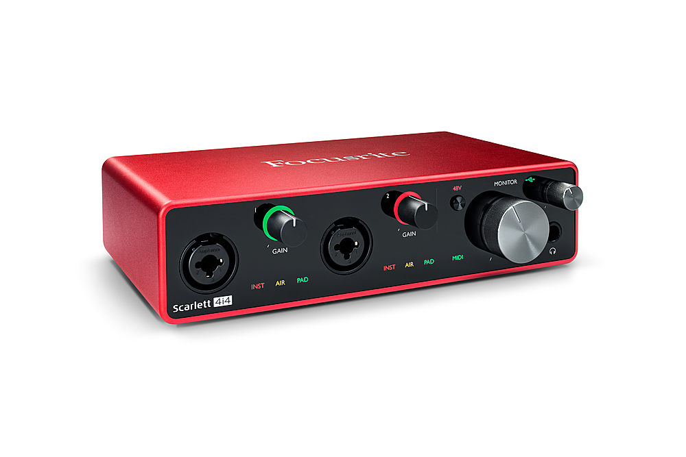 Left View: Focusrite - Scarlett 4i4 3rd Generation Audio Interface - Red