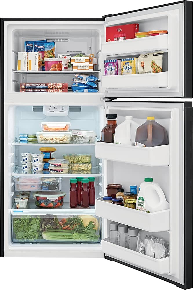 Alt View 3. Frigidaire - 13.9 Cu. Ft. Top-Freezer Refrigerator - Black.