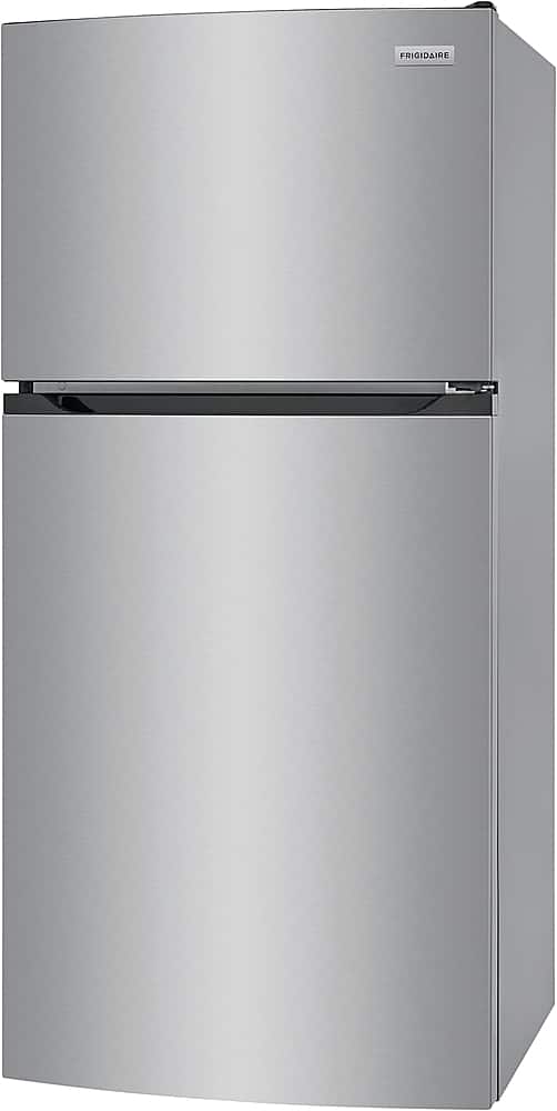 Angle. Frigidaire - 13.9 Cu. Ft. Top-Freezer Refrigerator - Brushed Steel.