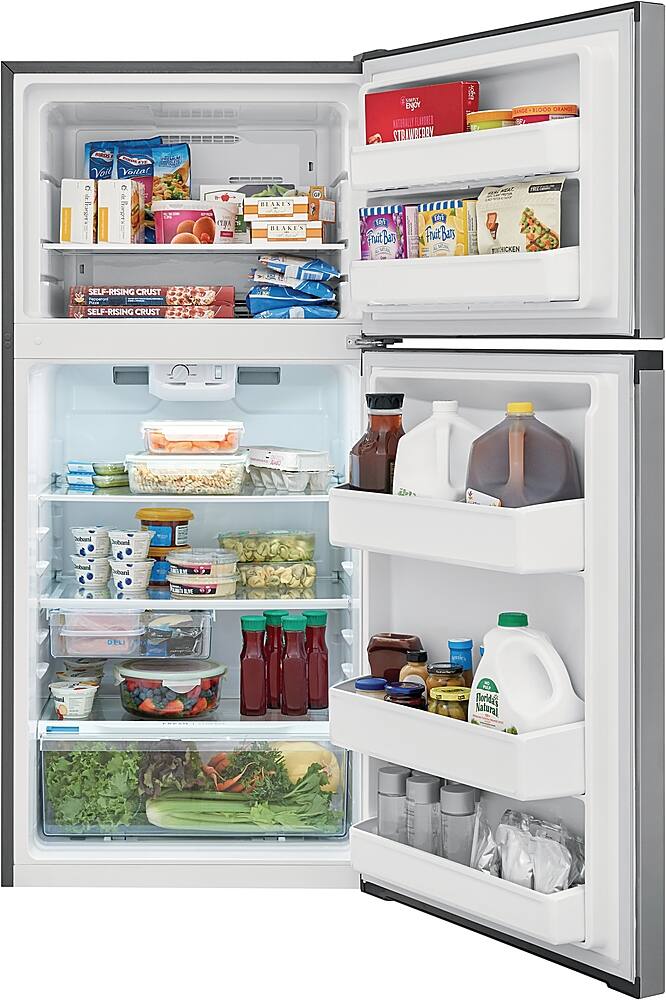 Alt View 5. Frigidaire - 13.9 Cu. Ft. Top-Freezer Refrigerator - Brushed Steel.