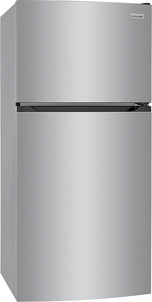 Left View: Frigidaire - 13.9 Cu. Ft. Top-Freezer Refrigerator - Brushed steel