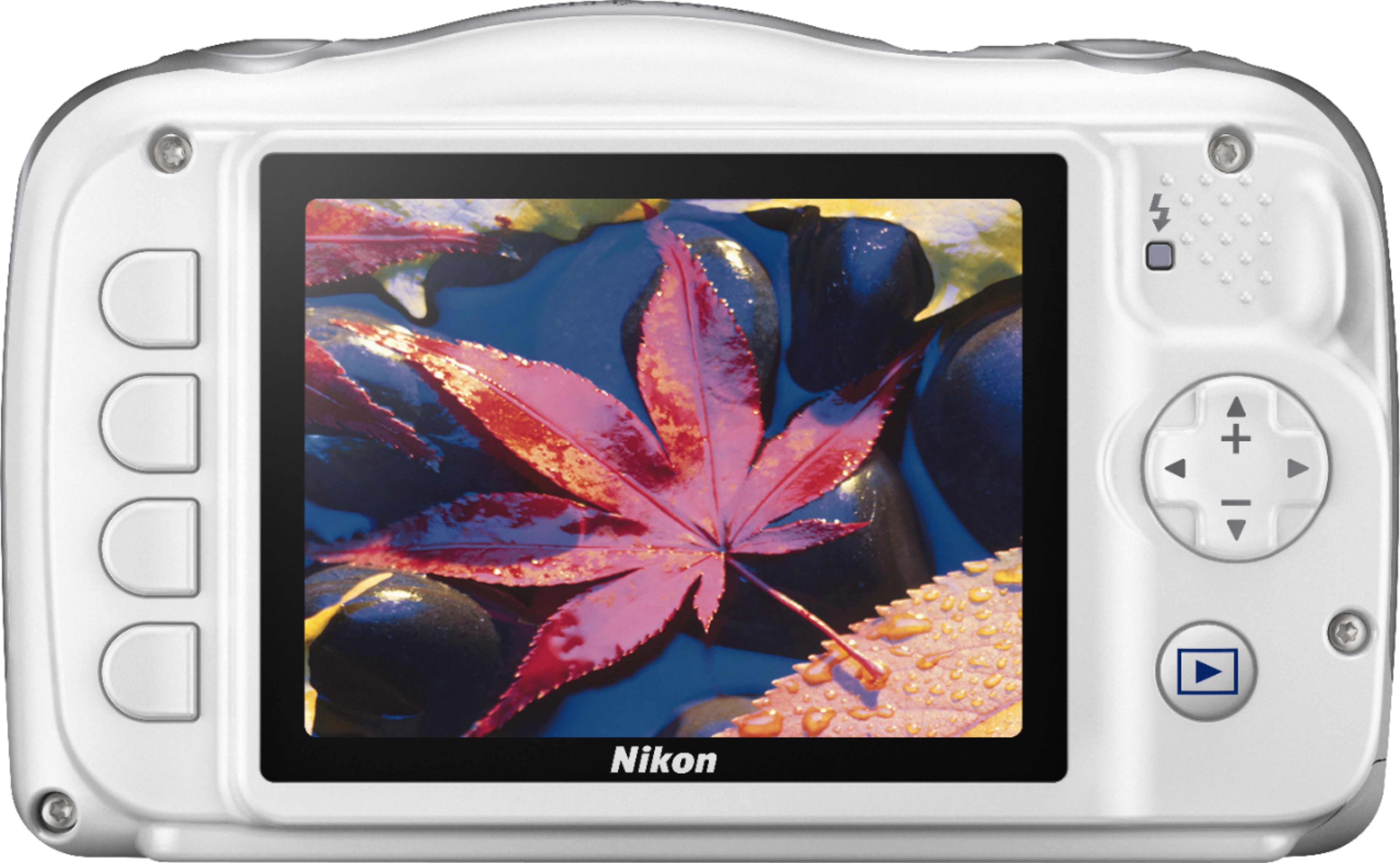 Back View: Nikon - Coolpix W150 13.2-Megapixel Digital Camera - White