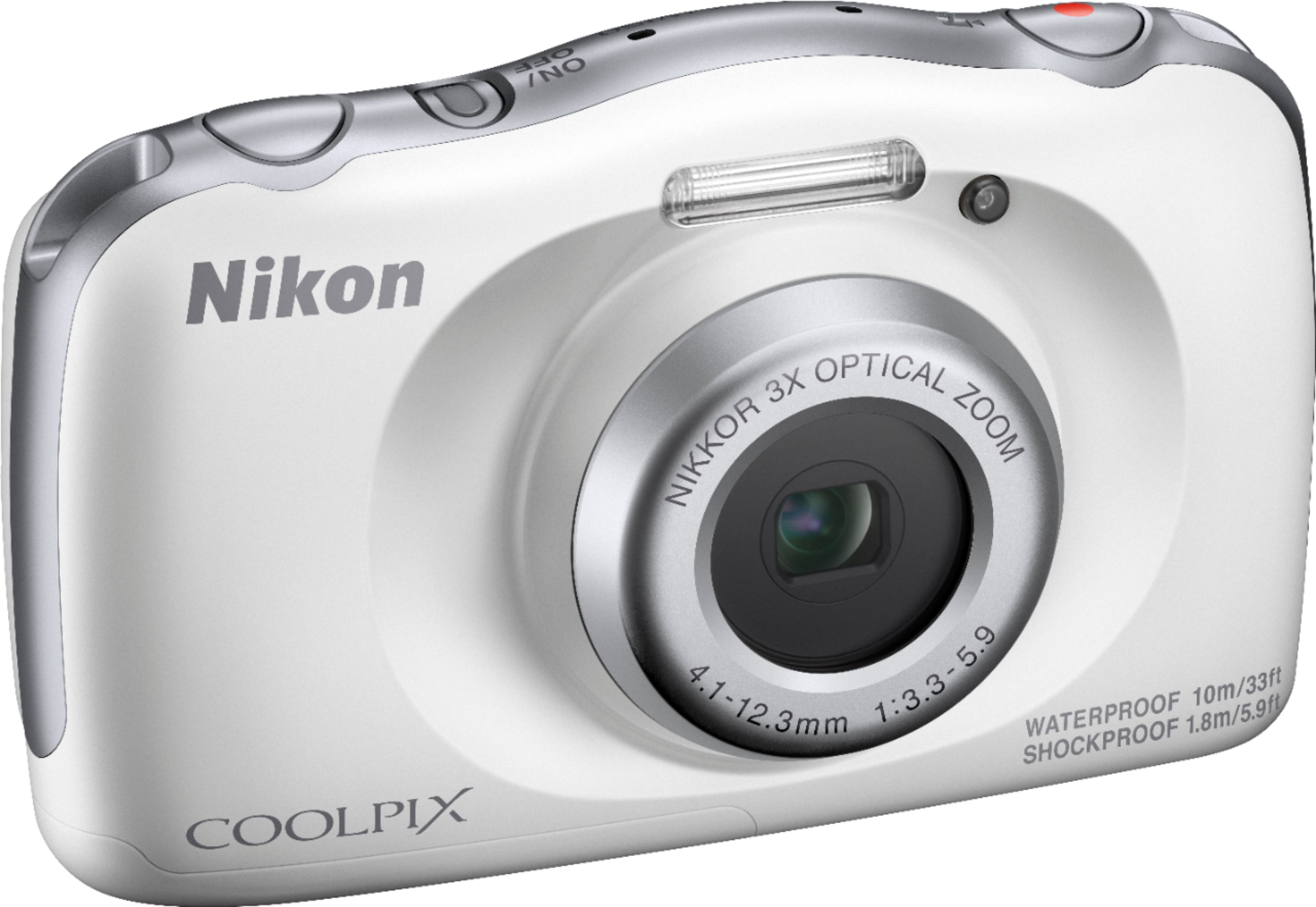 Angle View: Nikon - Coolpix W150 13.2-Megapixel Digital Camera - White