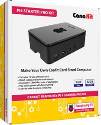 CanaKit - Raspberry Pi 4 Starter PRO Kit 4GB RAM - Premium Black Case - Front_Zoom