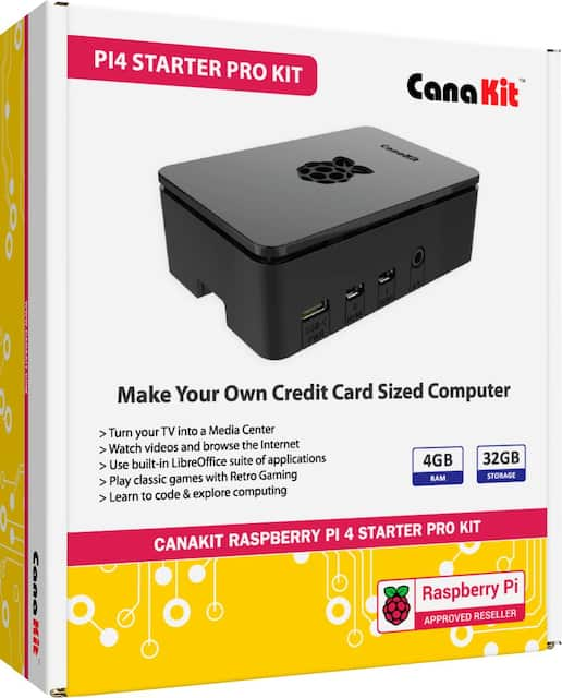 Canakit Raspberry Pi 4 4gb Starter Pro Kit Premium Black Case