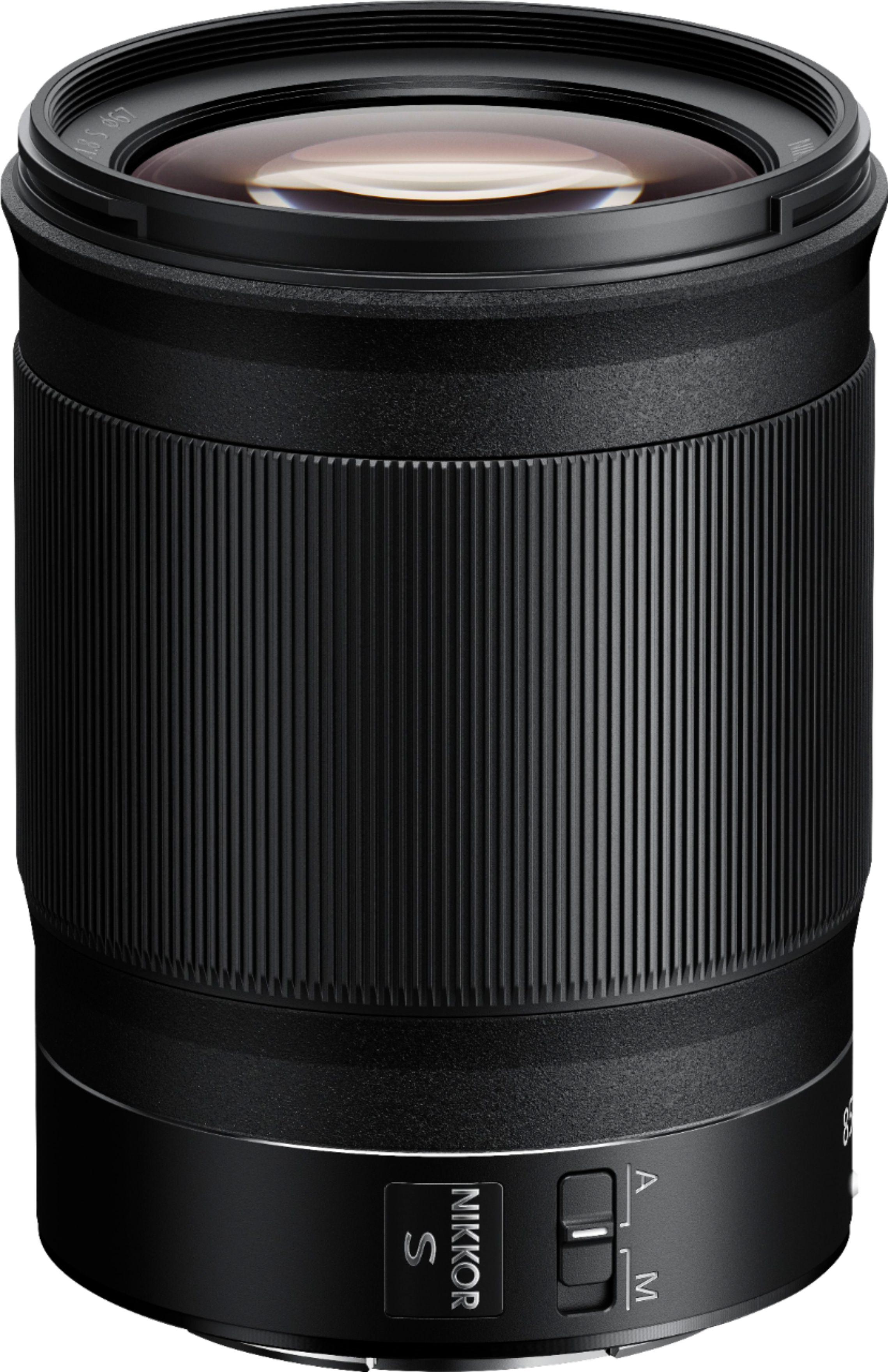 Left View: NIKKOR Z 85mm f/1.8 S Telephoto Lens for Nikon Z Cameras - Black
