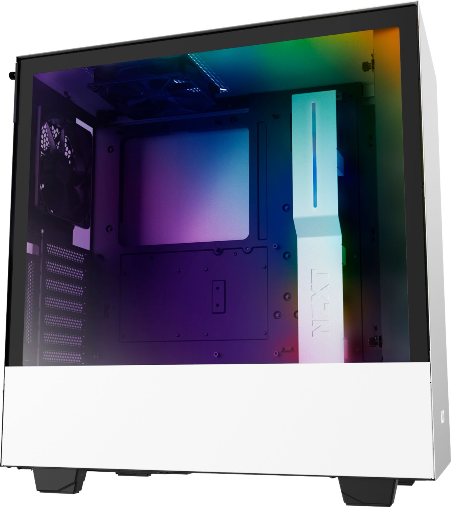 Buy: NZXT Compact ATX Mid-Tower Case RGB Lighting Matte White CA-H510I-W1