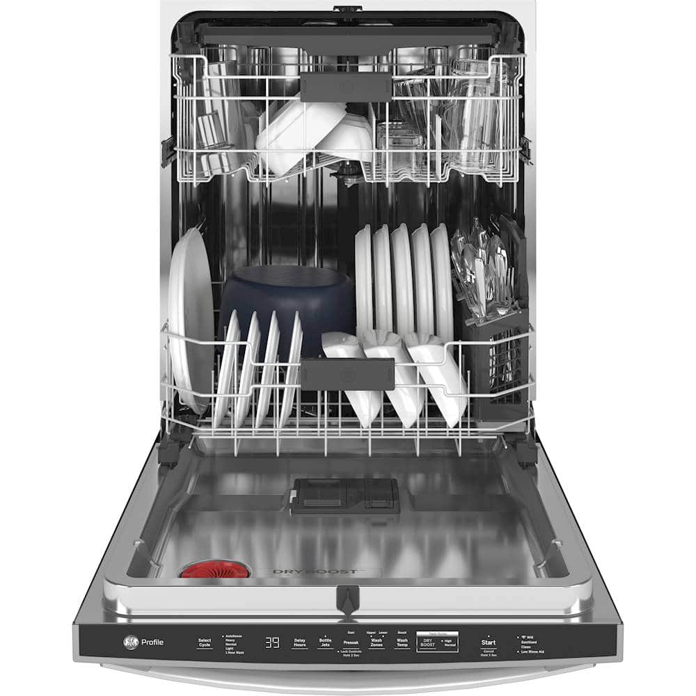 Alt View 13. GE Profile - Hidden Control Built-In Dishwasher with Stainless Steel Tub, Fingerprint Resistance, 3rd Rack, 39 dBA - Stainless steel.