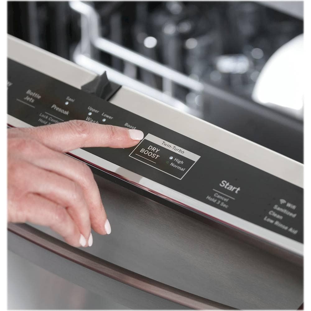 Alt View 16. GE Profile - Hidden Control Built-In Dishwasher with Stainless Steel Tub, Fingerprint Resistance, 3rd Rack, 39 dBA - Stainless steel.