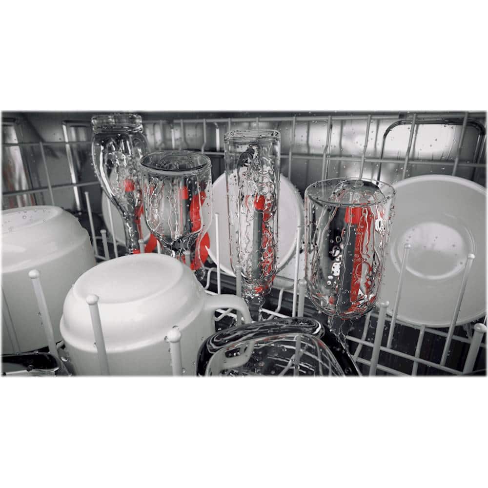 Alt View 23. GE Profile - Hidden Control Built-In Dishwasher with Stainless Steel Tub, Fingerprint Resistance, 3rd Rack, 39 dBA - Stainless steel.