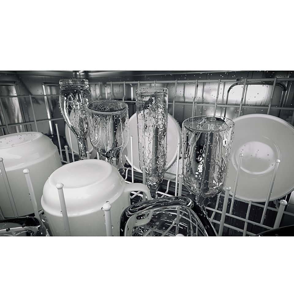 Alt View 25. GE Profile - Hidden Control Built-In Dishwasher with Stainless Steel Tub, Fingerprint Resistance, 3rd Rack, 39 dBA - Stainless steel.