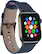 Angle. Platinum™ - Soft Leather Watch Band for Apple Watch 42, 44mm (Series 1-8) and Apple Watch Ultra 49mm - Navy.