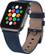 Alt View 12. Platinum™ - Soft Leather Watch Band for Apple Watch 42, 44mm (Series 1-8) and Apple Watch Ultra 49mm - Navy.