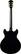 Back Standard. Washburn - HB Series 6-String Full-Size Hollow-Body Electric Guitar - Black.