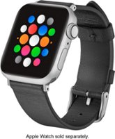 Platinum™ - Horween Leather Band for Apple Watch™ 38mm, 40mm, 41mm - Black - Angle_Zoom