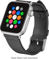 Platinum™ - Horween Leather Band for Apple Watch™ 38mm and 40mm - Black - Angle_Zoom