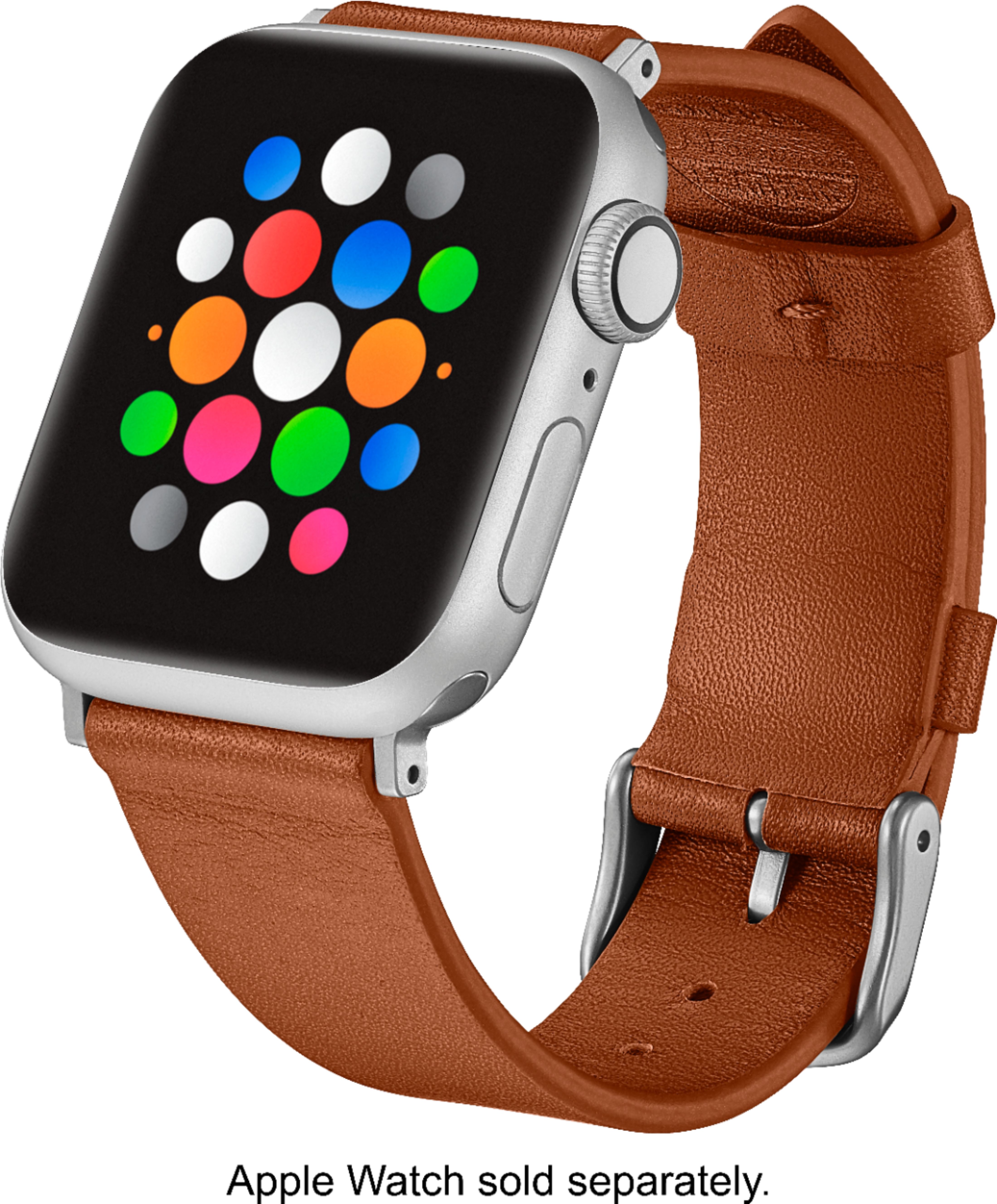 Left View: Platinum™ - Horween Leather Band for Apple Watch 38mm, 40mm, 41mm and Apple Watch Series 8 41mm - Copper