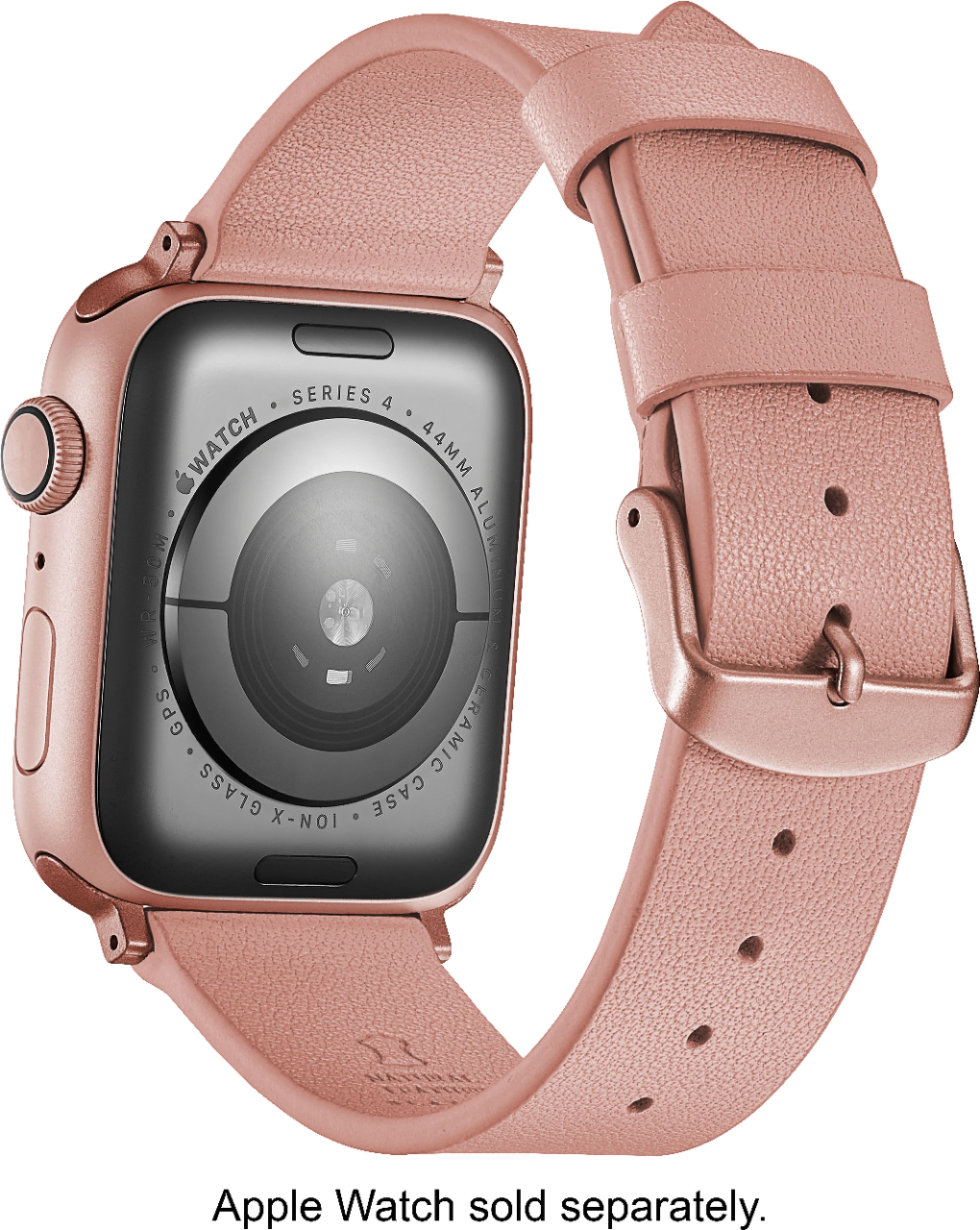 Alt View 15. Platinum™ - Leather Band for Apple Watch 42, 44, 45mm (Series 1-8) and Apple Watch Ultra 49mm - Pink.