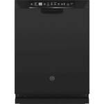 GE - Front Control Built-In Dishwasher with Stainless Steel Tub, 48 dBA - Black - Front_Standard