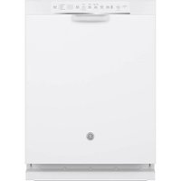 GE - 24" Front Control Built-In Dishwasher with Stainless Steel Tub, 59 dBA - White - Front_Zoom