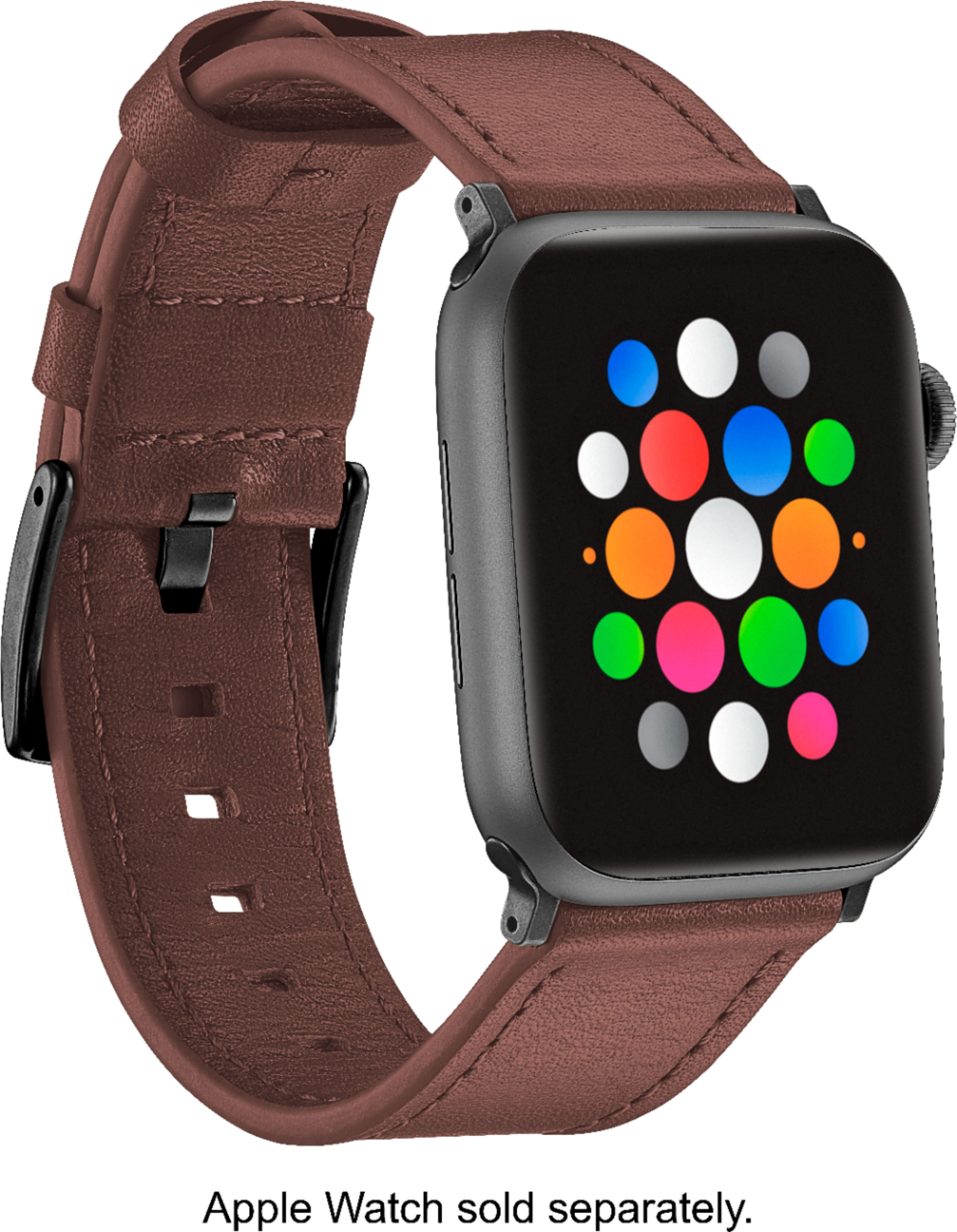 Alt View 11. Platinum™ - Horween Leather Band for Apple Watch 42mm, 44mm, 45mm (Series 1-9) and Apple Watch Ultra Series 1-2 49mm - Bourbon.