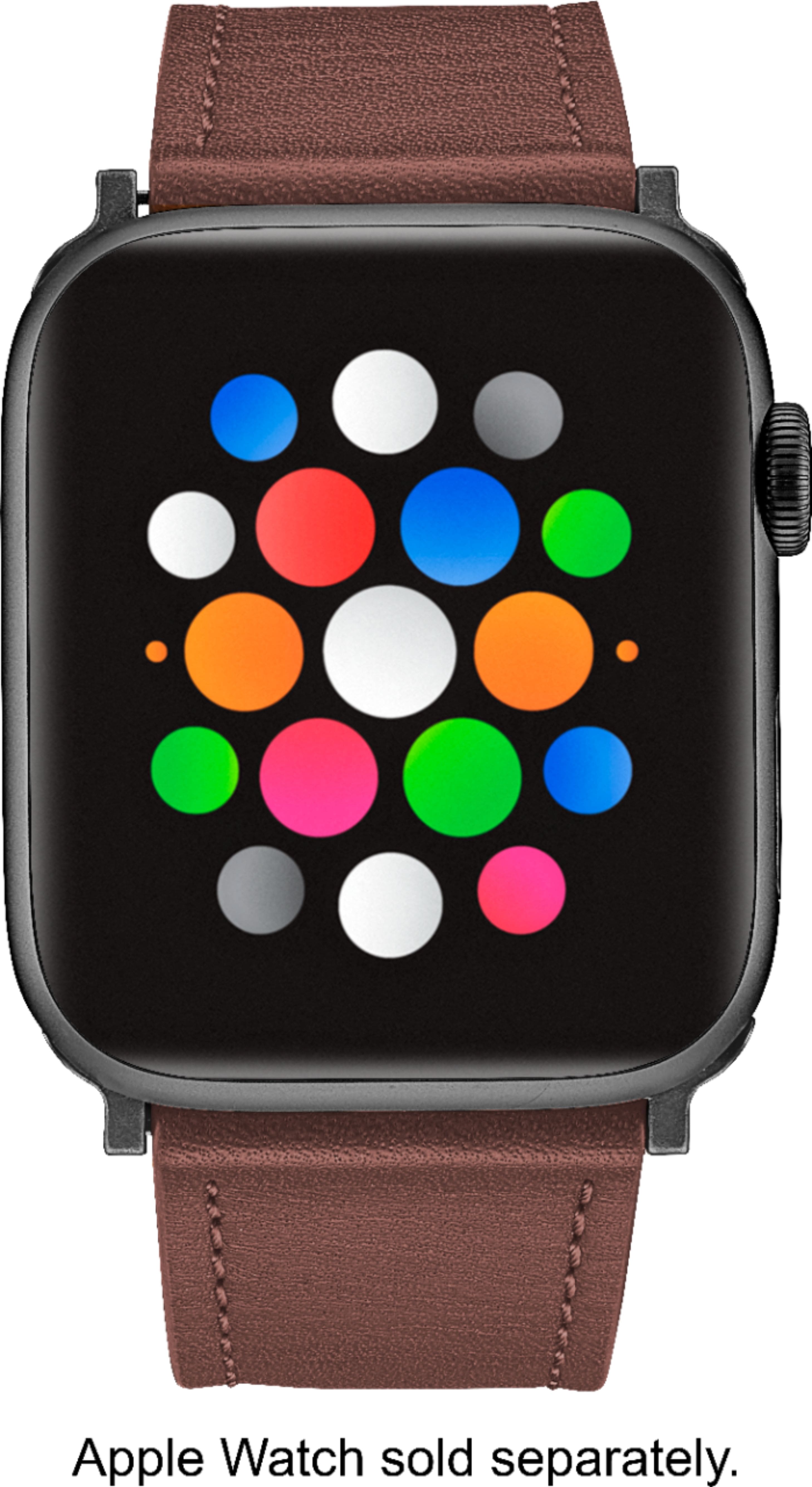 Alt View 13. Platinum™ - Horween Leather Band for Apple Watch 42mm, 44mm, 45mm (Series 1-9) and Apple Watch Ultra Series 1-2 49mm - Bourbon.