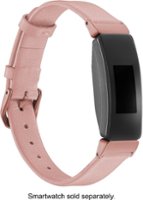 Platinum™ - Leather Band for Fitbit Inspire and Inspire HR - Pink - Angle_Zoom