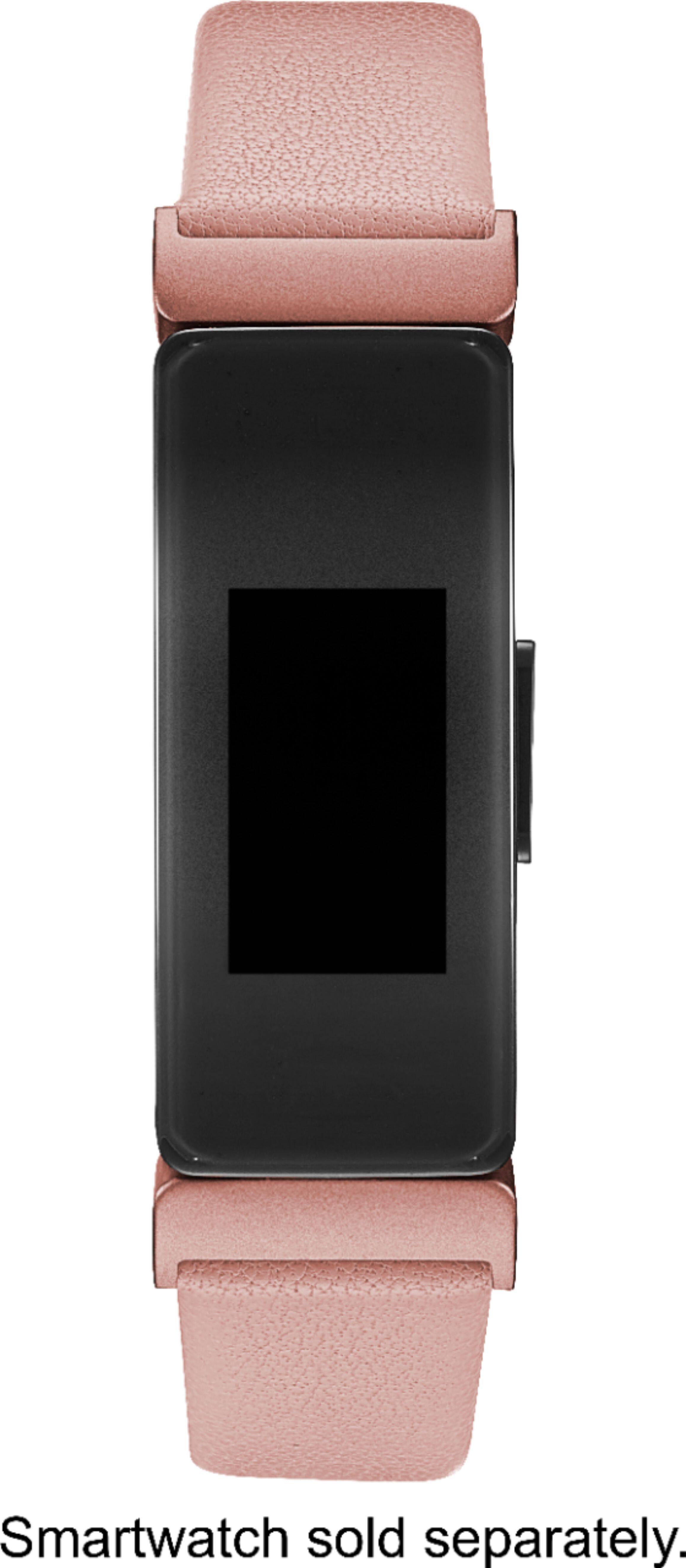 Alt View 13. Platinum™ - Leather Band for Fitbit Inspire and Inspire HR - Pink.