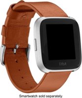 Platinum™ - Horween Leather Watch Band for Fitbit Versa 2, Fitbit Versa and Fitbit Versa Lite - Copper - Angle_Zoom